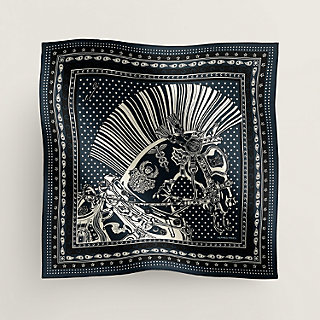 美品　エルメス HERMES カレ65 シュバルパンクバンダナ カレH 65 《シュヴァル・パンク・バンダナ》 - ブラック